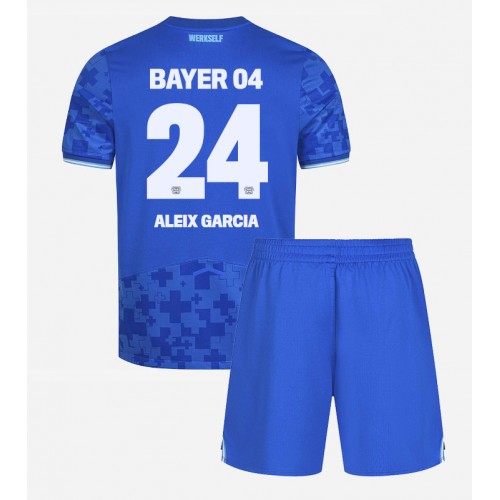 Otroški Nogometni dresi Bayer Leverkusen Aleix Garcia #24 Tretji 2025-26 Kratek Rokav (+ Kratke hlače)